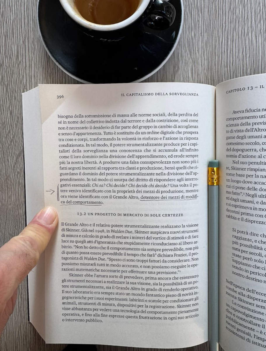 S. Zuboff, Il capitalismo della sorveglianza, pag. 396